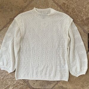 NWOT White House Black Market Mock Neck Top White Sz M